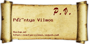 Pántya Vilmos névjegykártya